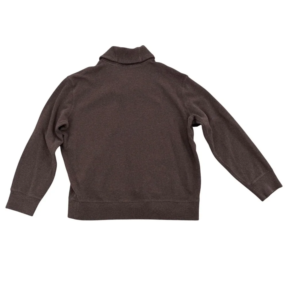 Polo Ralph Lauren Pullover Mens XXL Brown Shawl Collar Button Cotton Sweatshirt